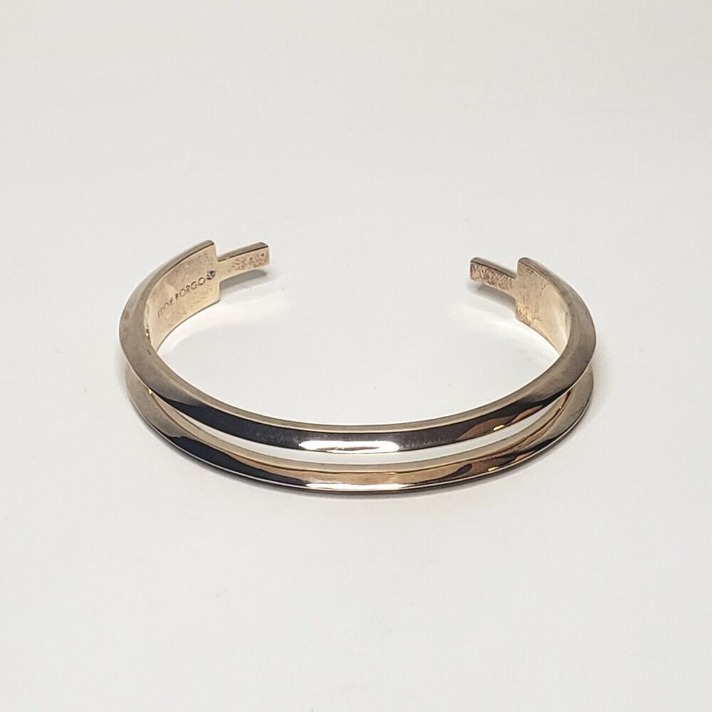 Eddie Borgo RARE Double Peaked Edge Cuff Gold Plated Bangle Bracelet